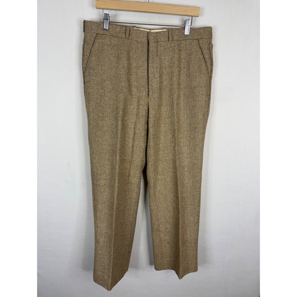 Simpsons The Store For Men Other - Vintage Simpsons The Store For Men Brown Micro Check Wool Blend Trousers 36x30